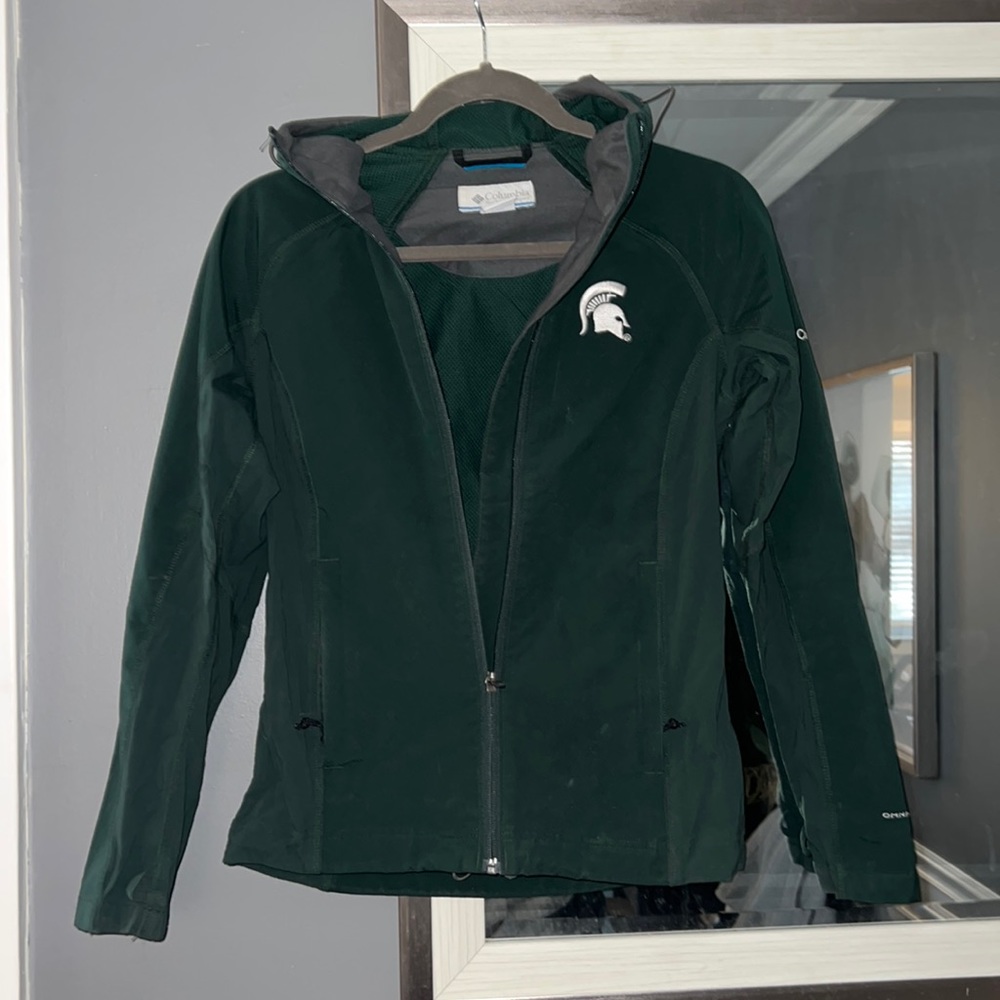Columbia Zip Up Rain Jacket - MSU SPARTANS- XS